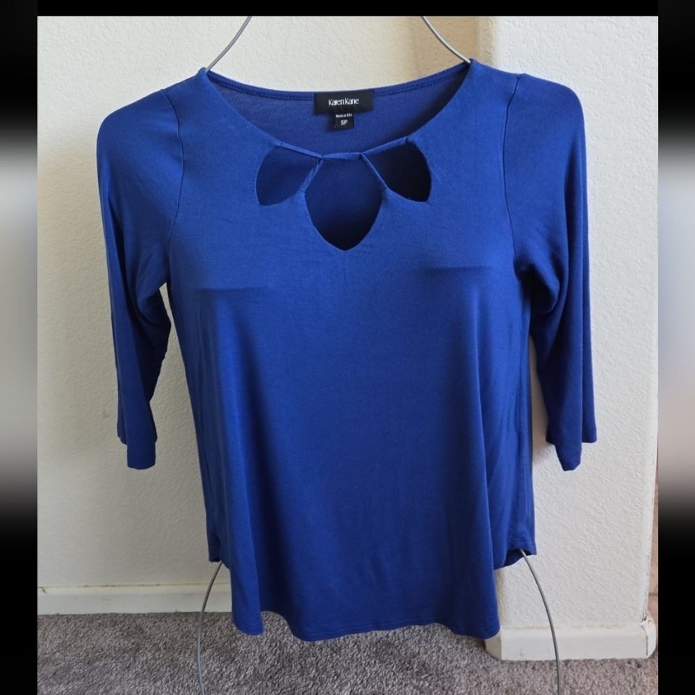 Karen Kane Royal Blue 4/4 Sleeve Top